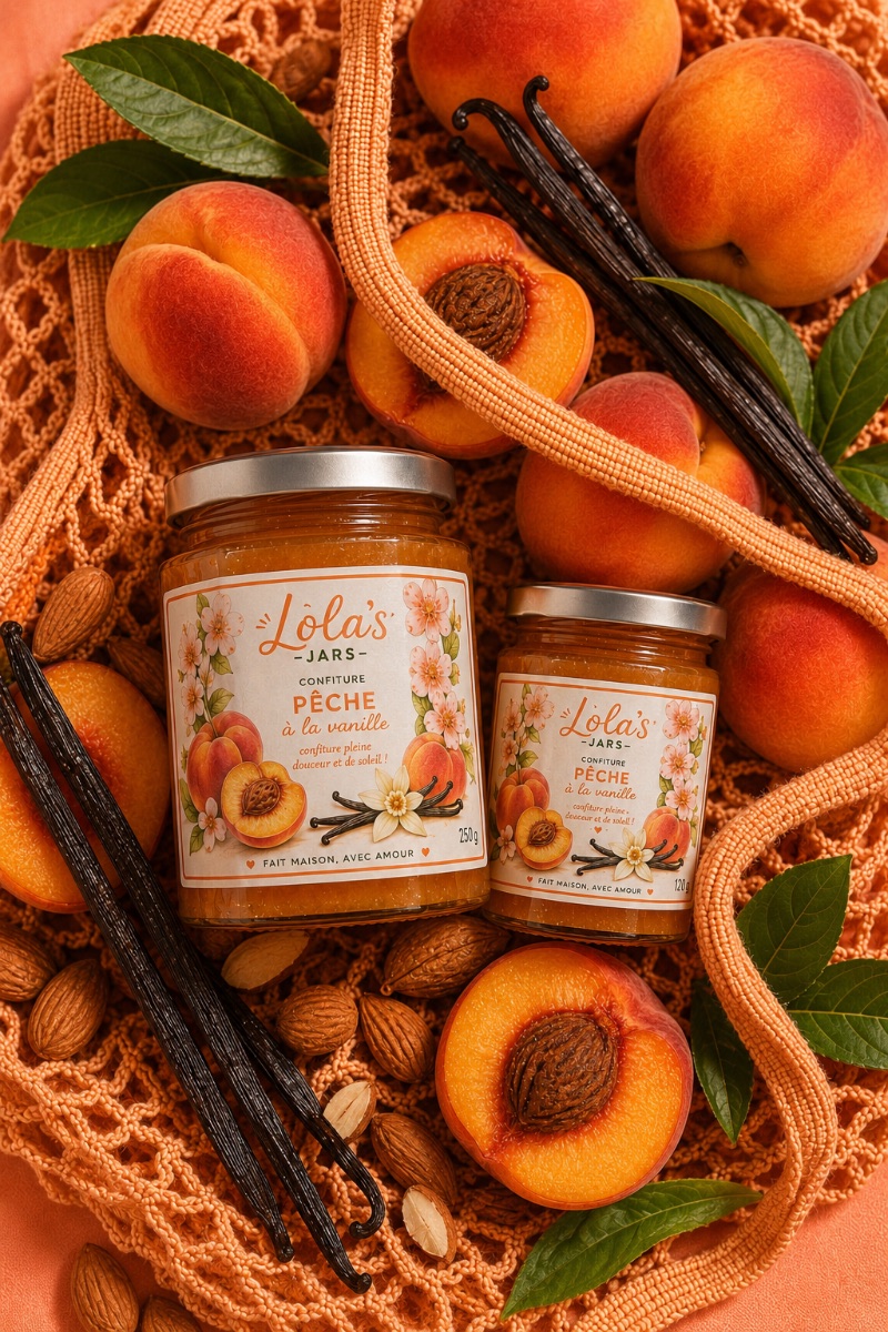 Confiture de peche à la vanille