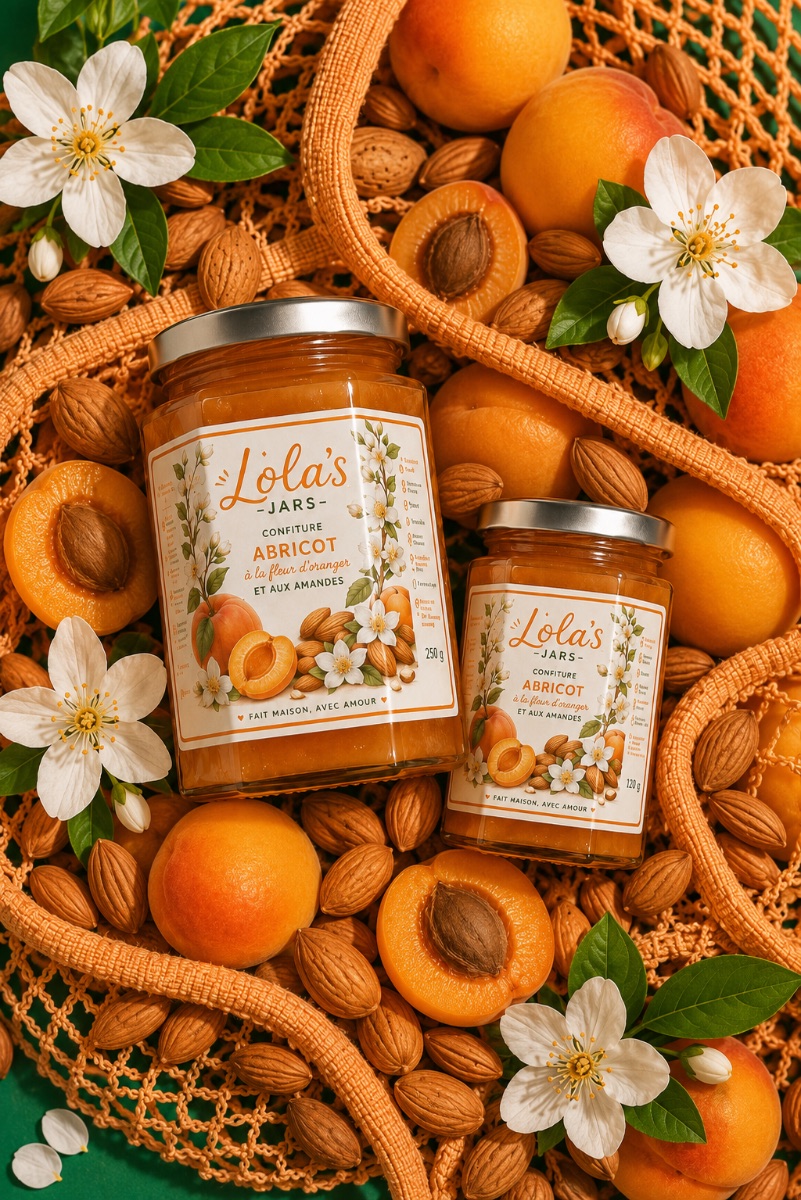 Confiture d'abricot à la fleur d'oranger et aux amandes