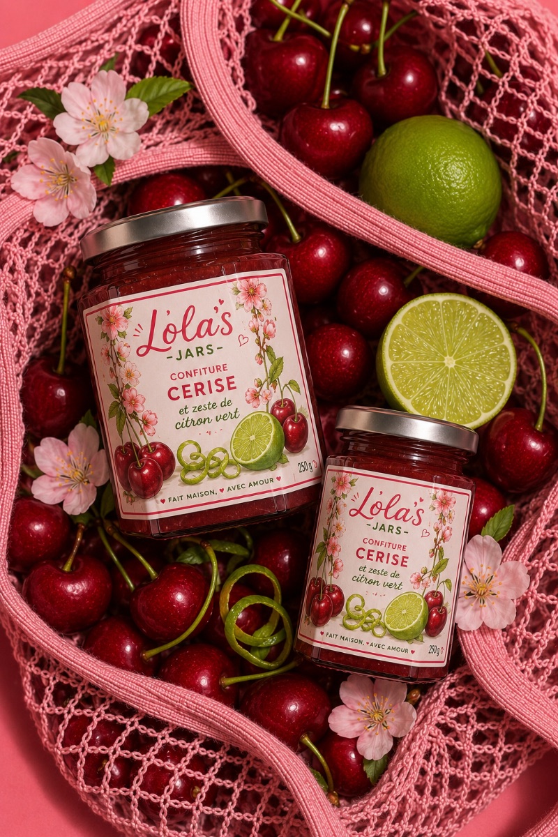 Confiture de cerise et zeste de citron vert
