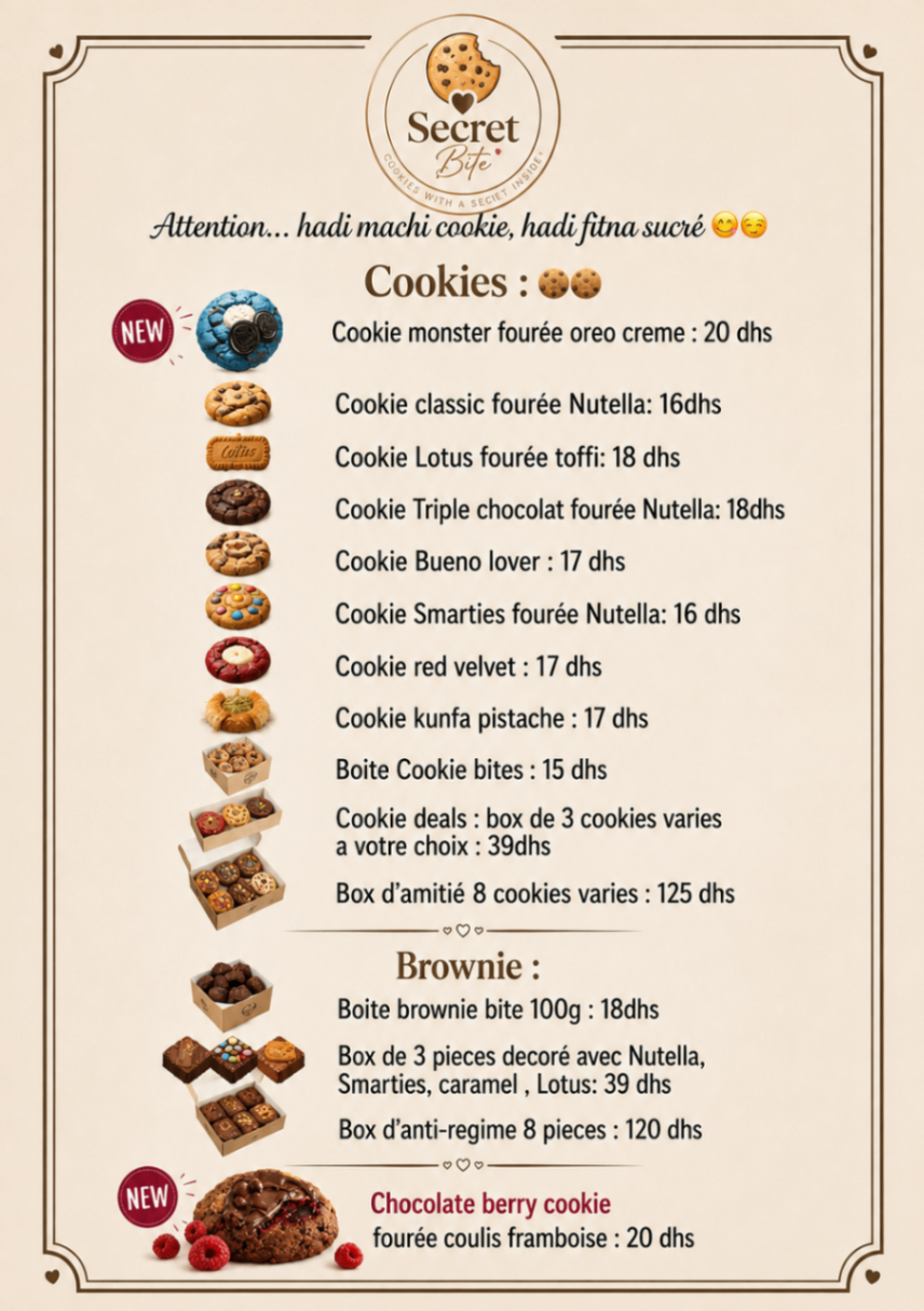 Menu of secret Bite